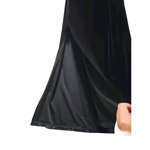 Vintage Burnout Velvet Slip Dress Medium Maxi Black Y2k 90s Whimsigoth Goth - Picture 8 of 9